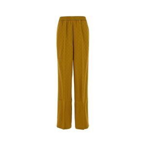 Gucci Women Mustard Jacquard Joggers